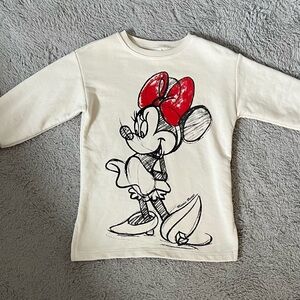 Disney Minnie Mouse Cream Sweatshirt with Red Bow
